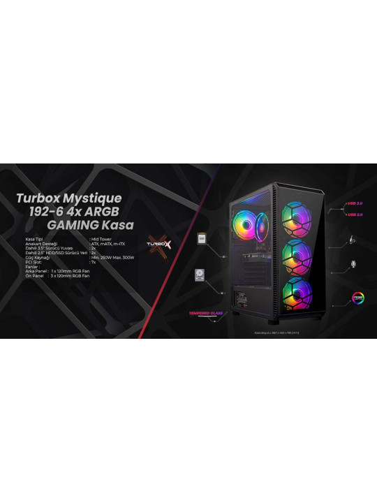 Turbox Quantum i7 860 16GB Ram 1TB SSD 4GB GT740 23.6 Monitör Oyuncu Masaüstü Bilgisayarı